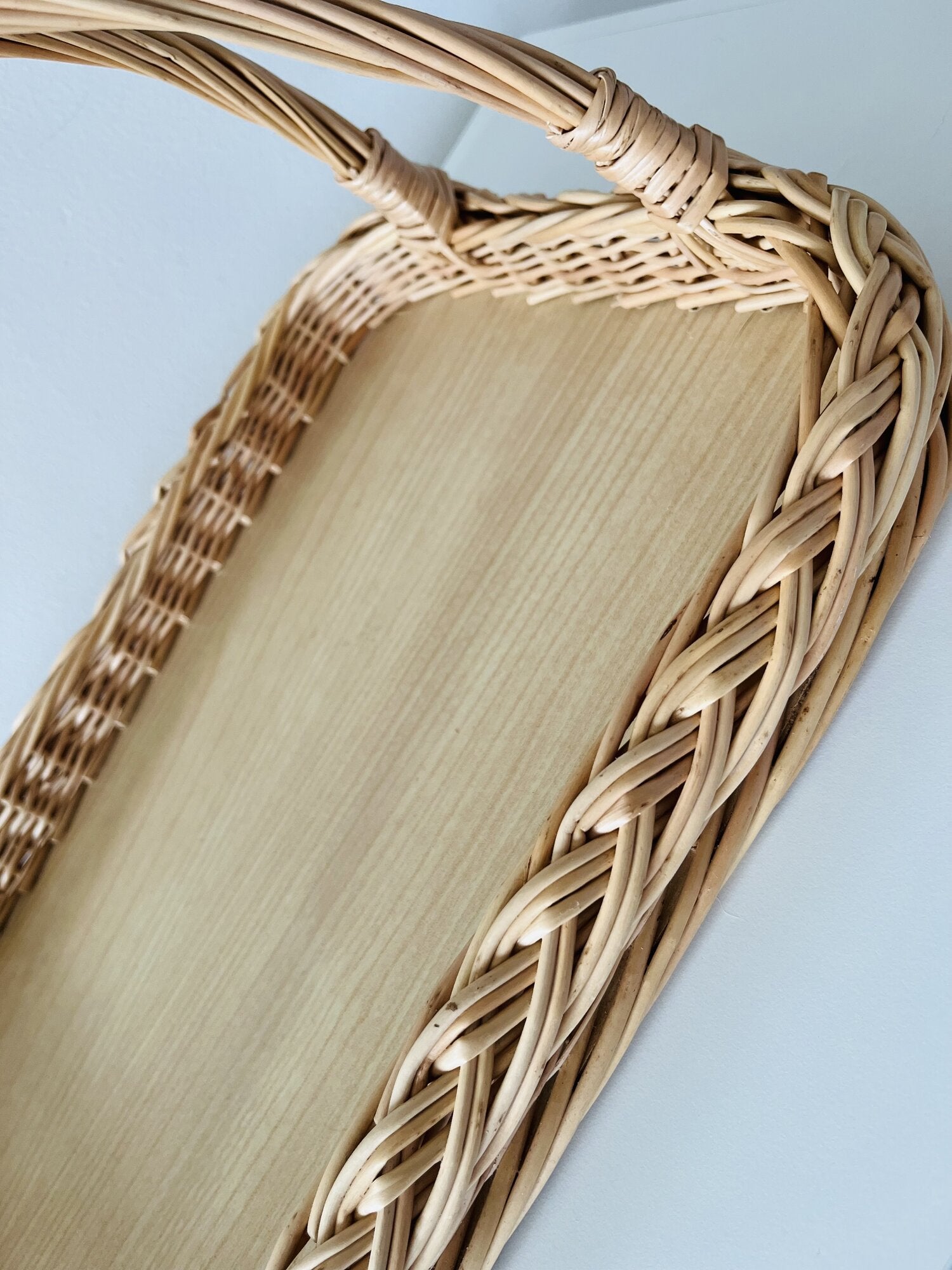 Wicker Serving Tray with Curved Handles
