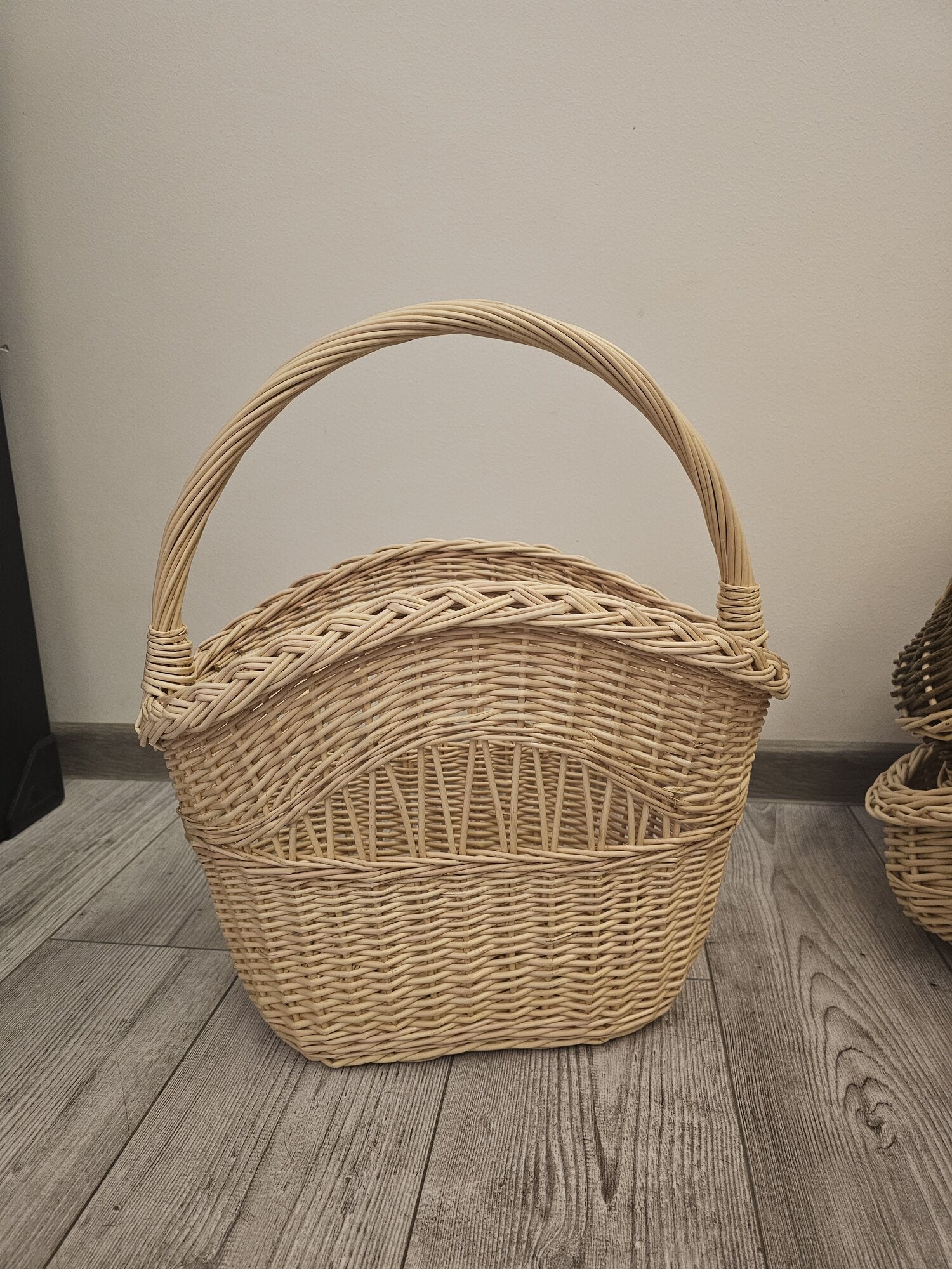 Asymmetrical Wicker Basket