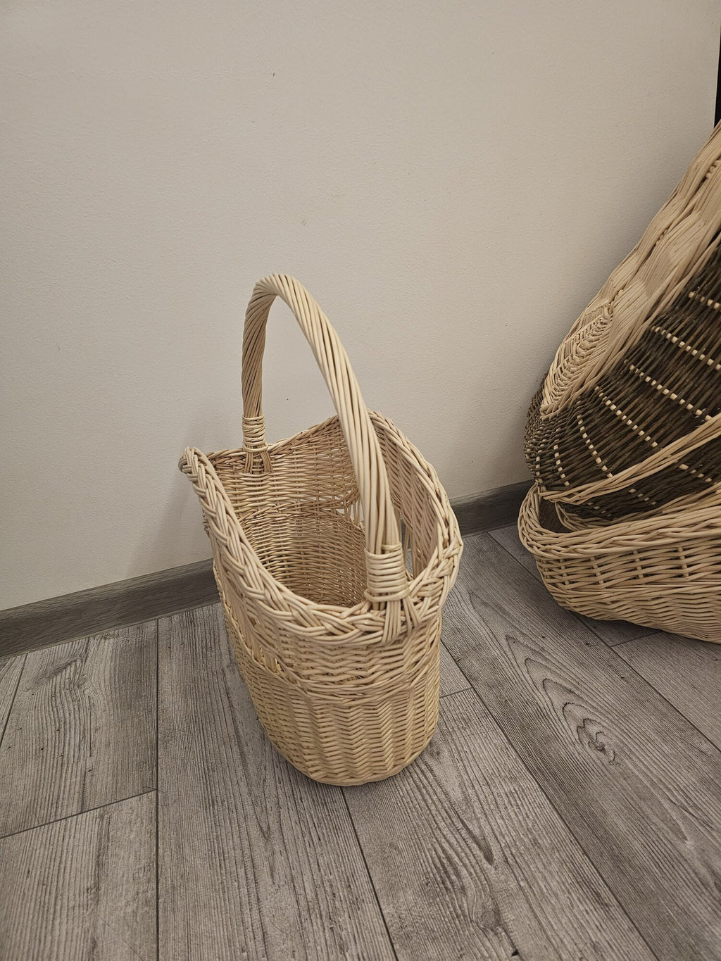 Asymmetrical Wicker Basket