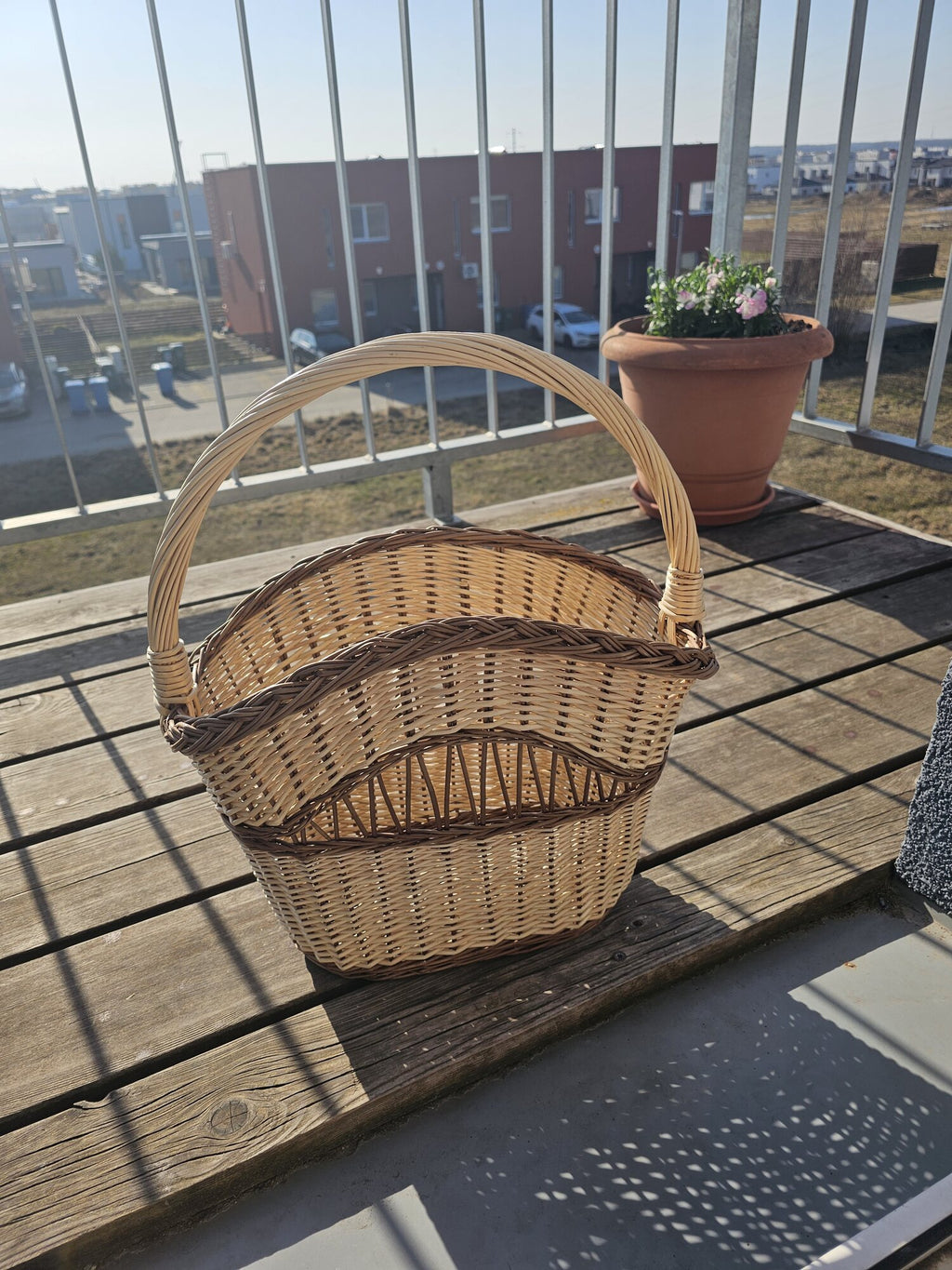 Asymmetrical Wicker Basket