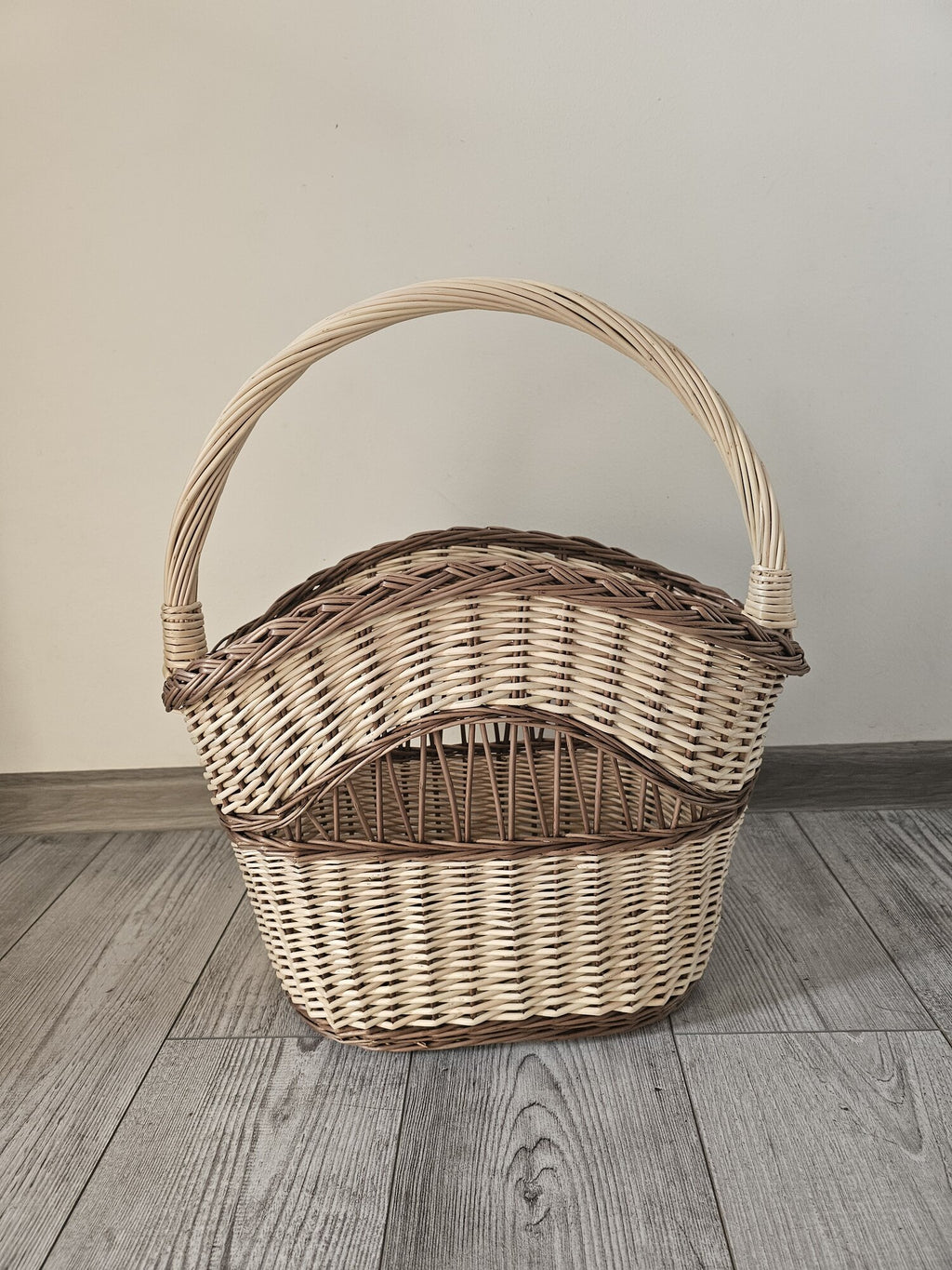 Asymmetrical Wicker Basket
