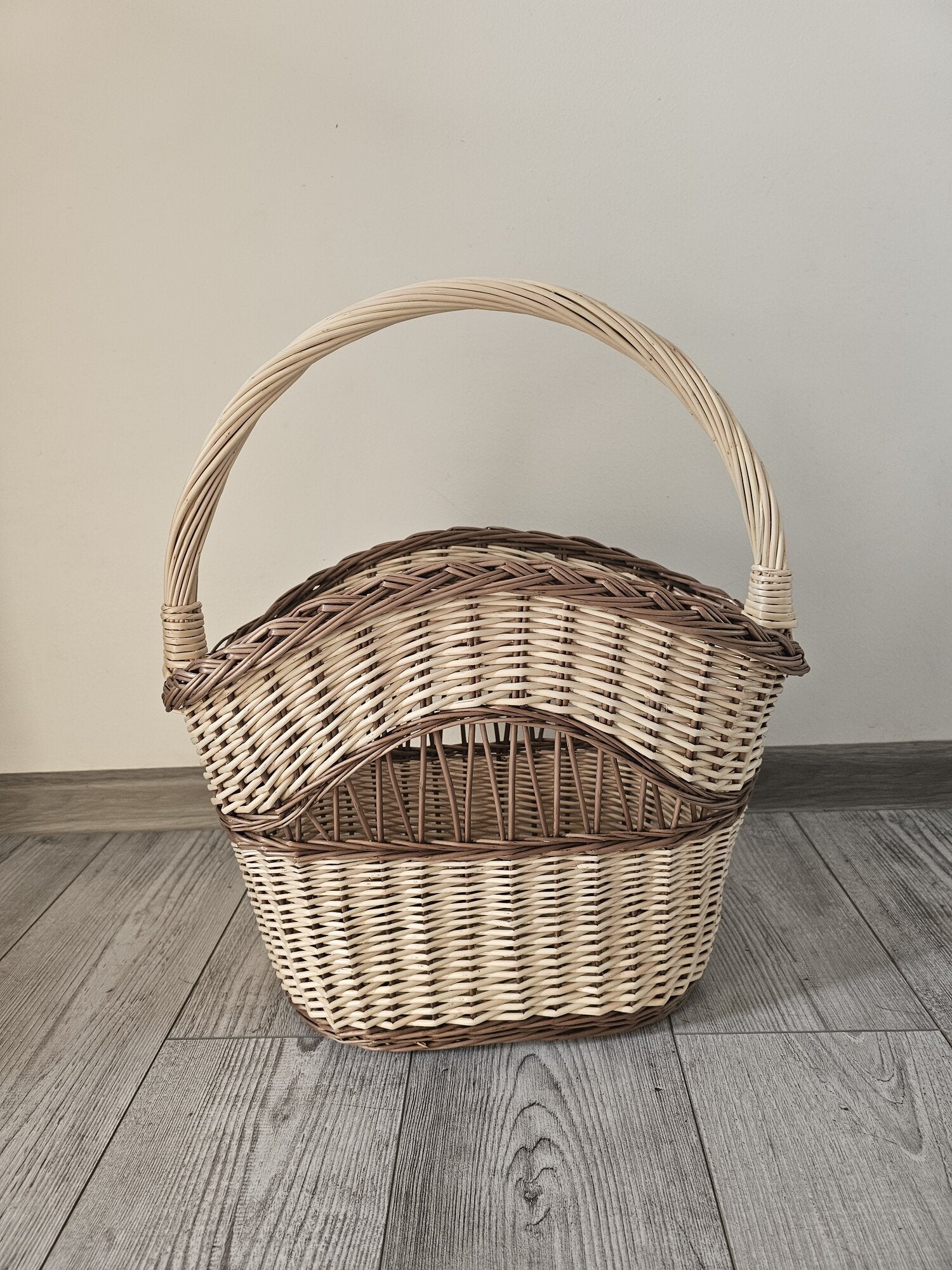 Asymmetrical Wicker Basket