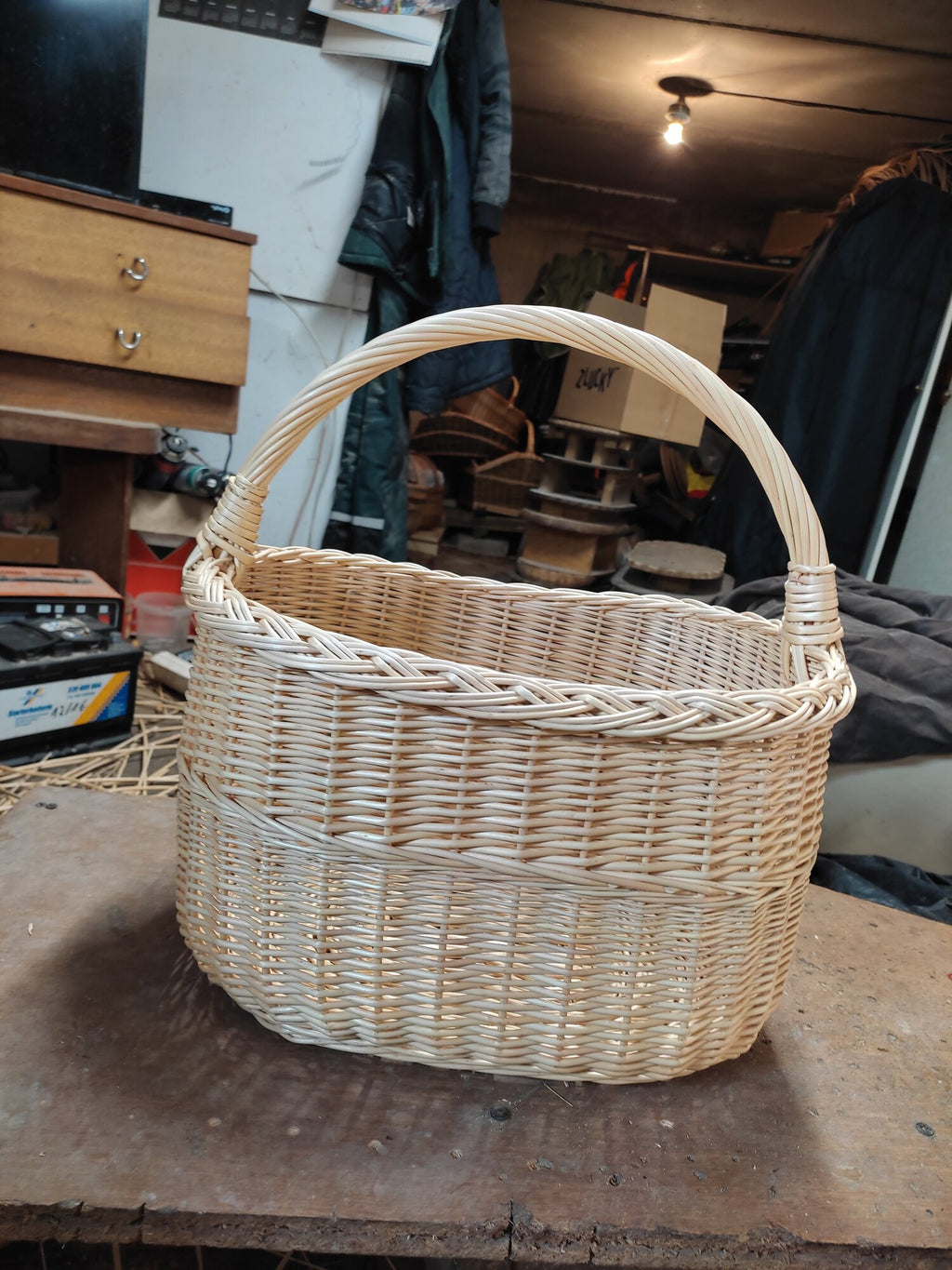 Large Wicker Market Basket with Handle