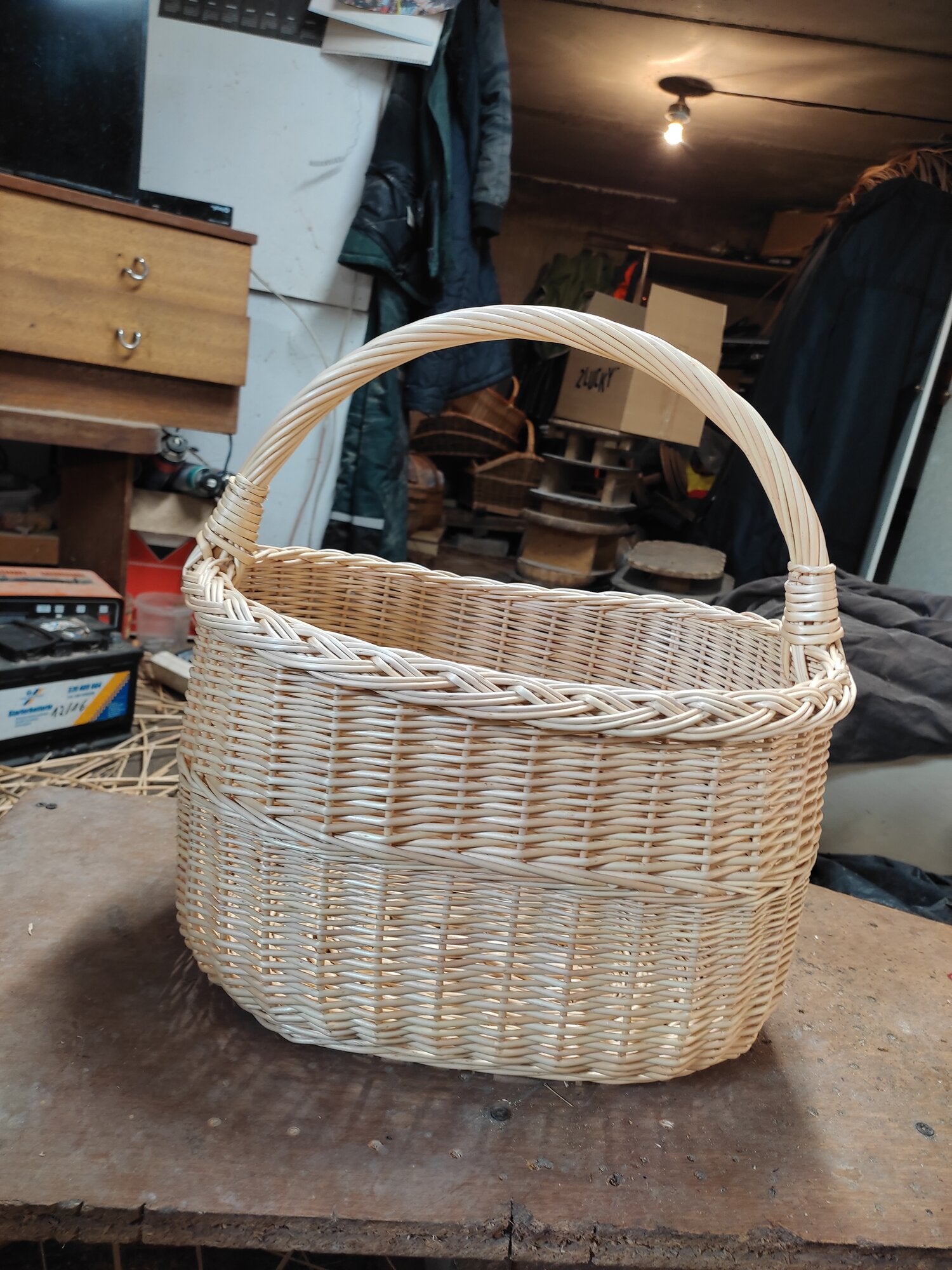 Large Wicker Market Basket with Handle