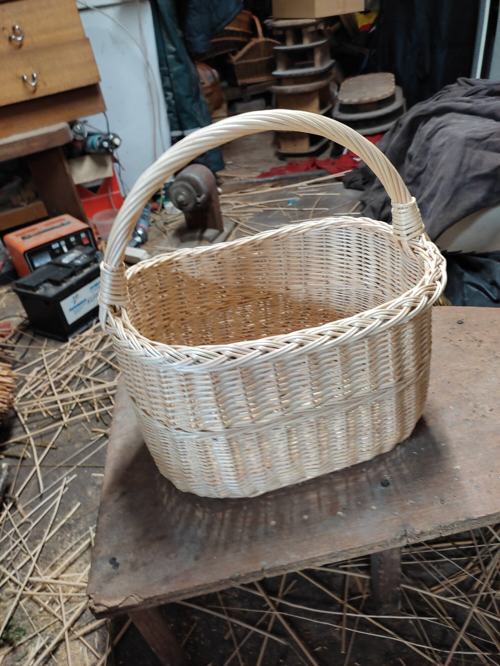Large Wicker Market Basket with Handle