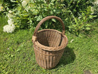 Tall Wicker Basket with Handle