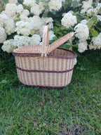 Wicker Picnic Hamper with Lid