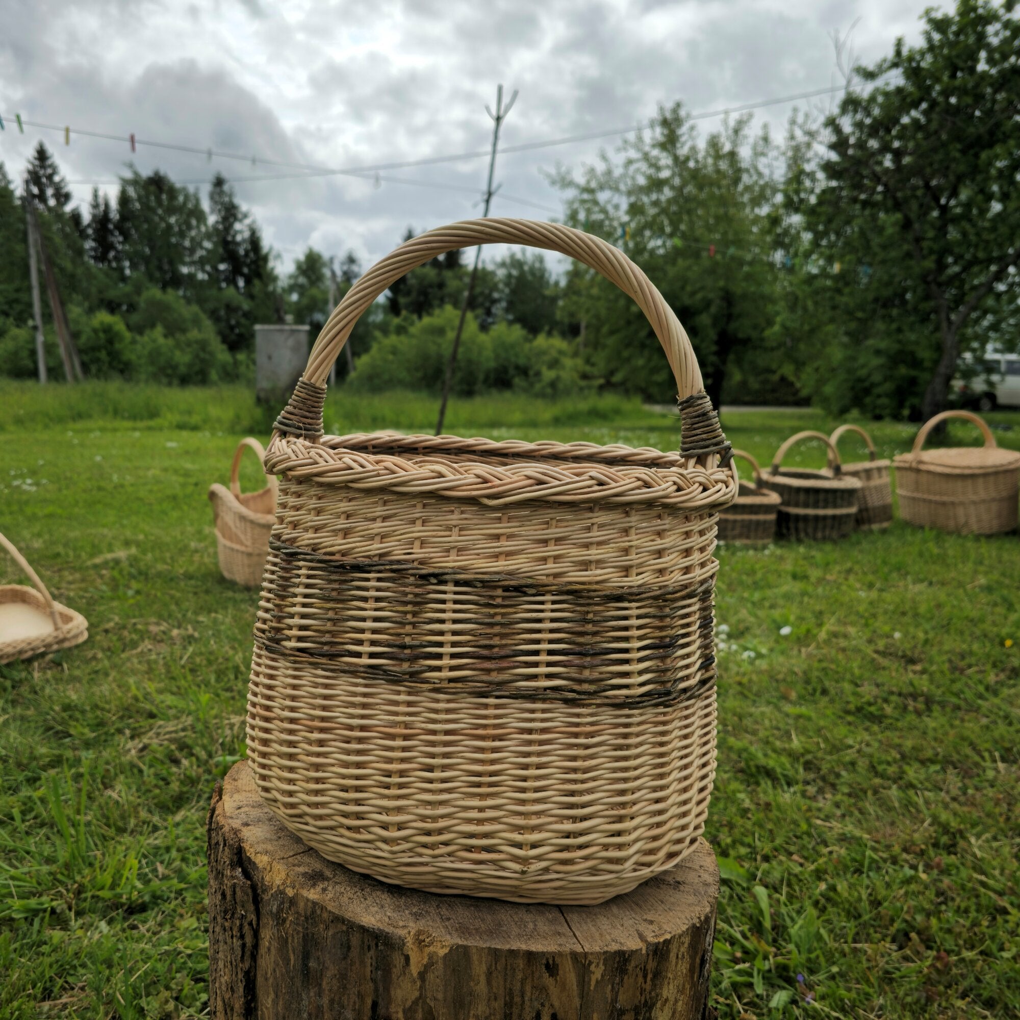 Tall Wicker Storage Basket