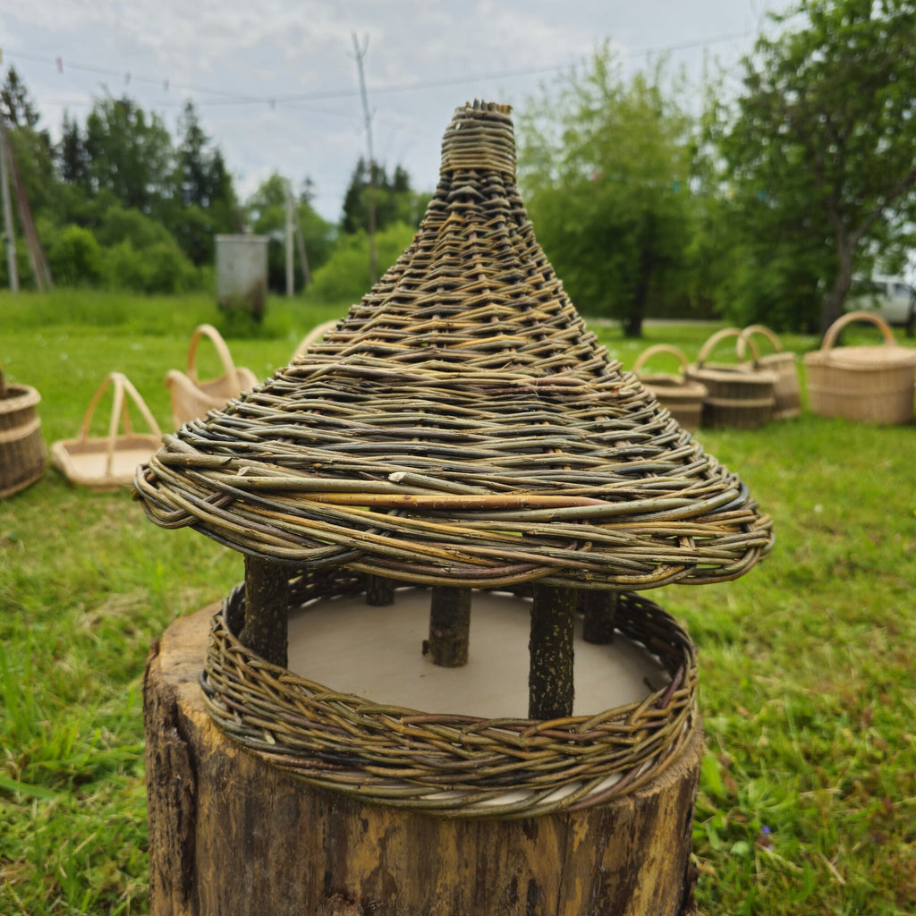 Handwoven Wicker Bird Feeder