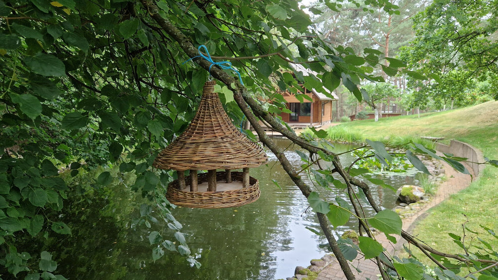 Handwoven Wicker Bird Feeder
