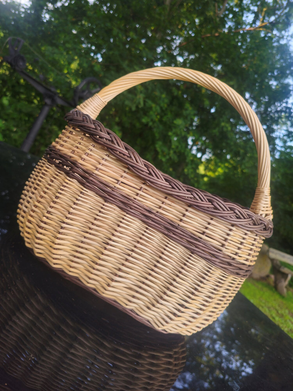 Round Wicker Market Basket