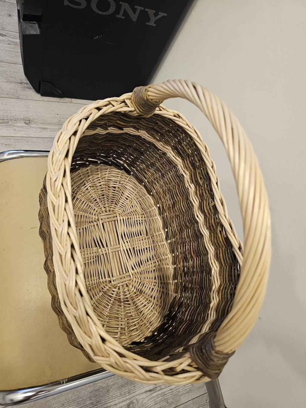 Round Wicker Market Basket