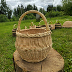Small Wicker Flower Basket with Handle