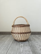 Small Wicker Flower Basket with Handle