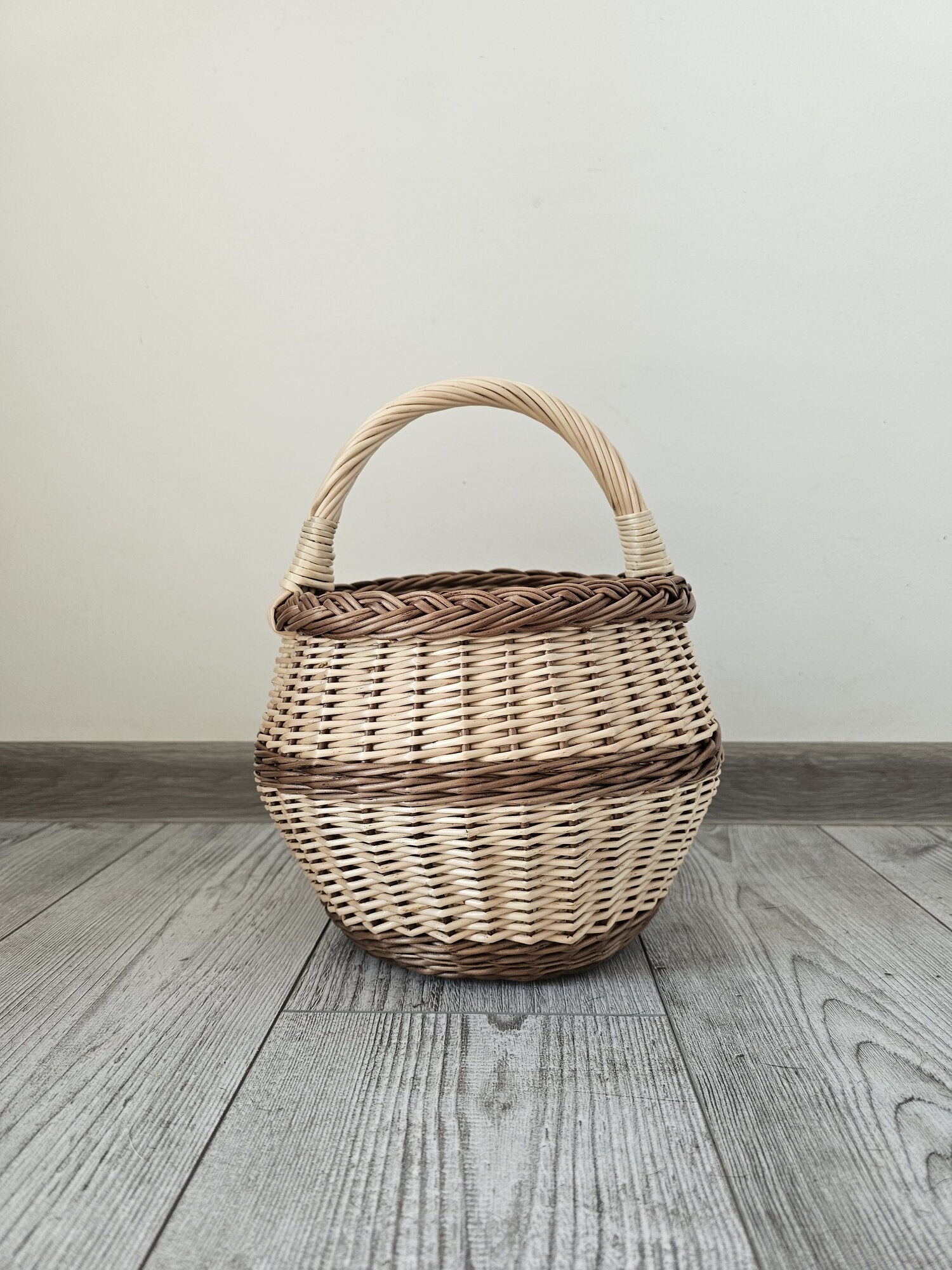 Small Wicker Flower Basket with Handle