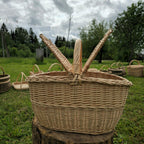 Double-Lid Wicker Picnic Basket