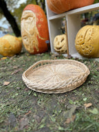 Round Wicker Serving Tray with Braided Rim
