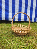 Handwoven Oval Basket with Decorative Weave