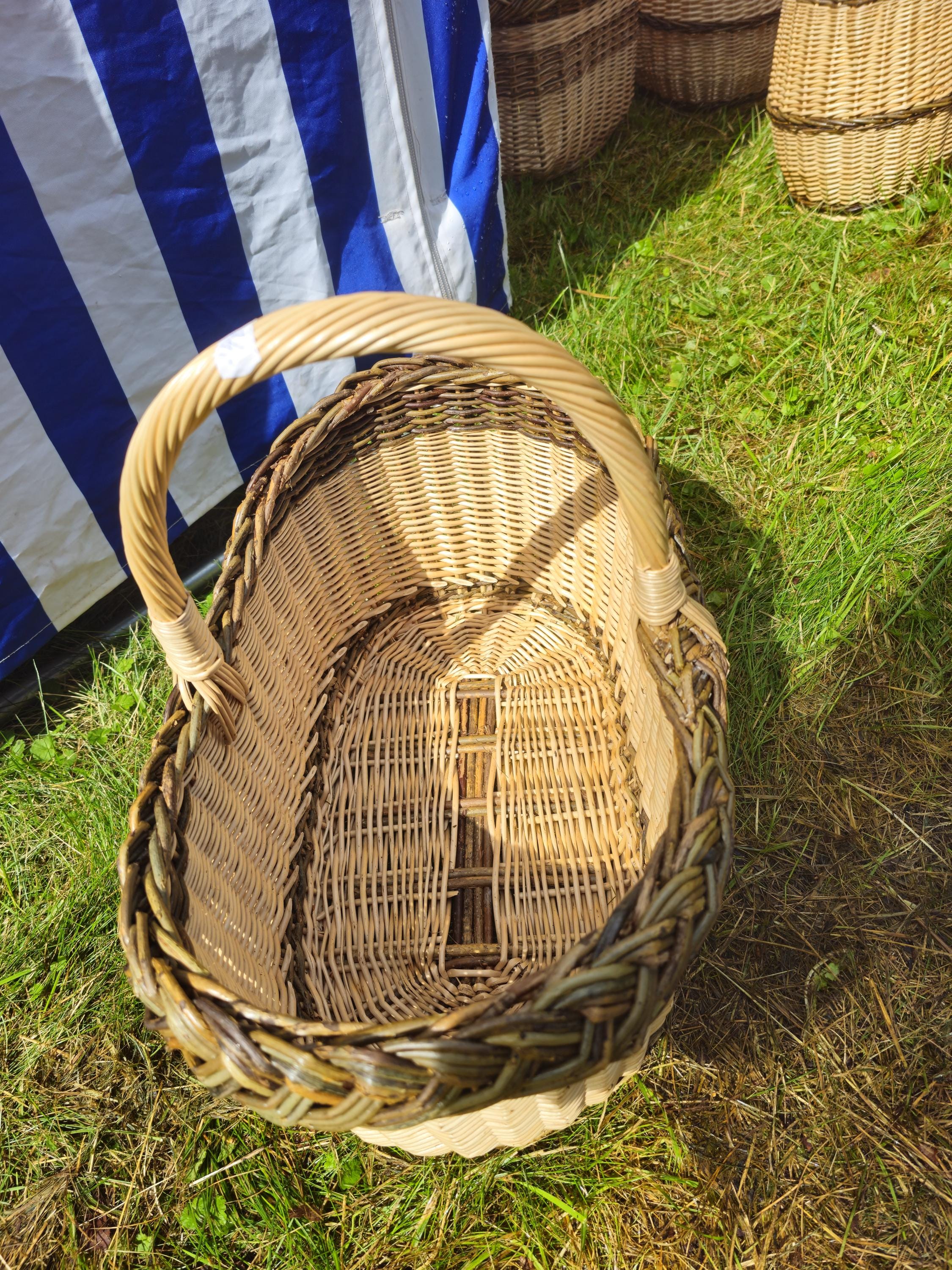 Wicker Foraging Basket with Natural Braided Rim