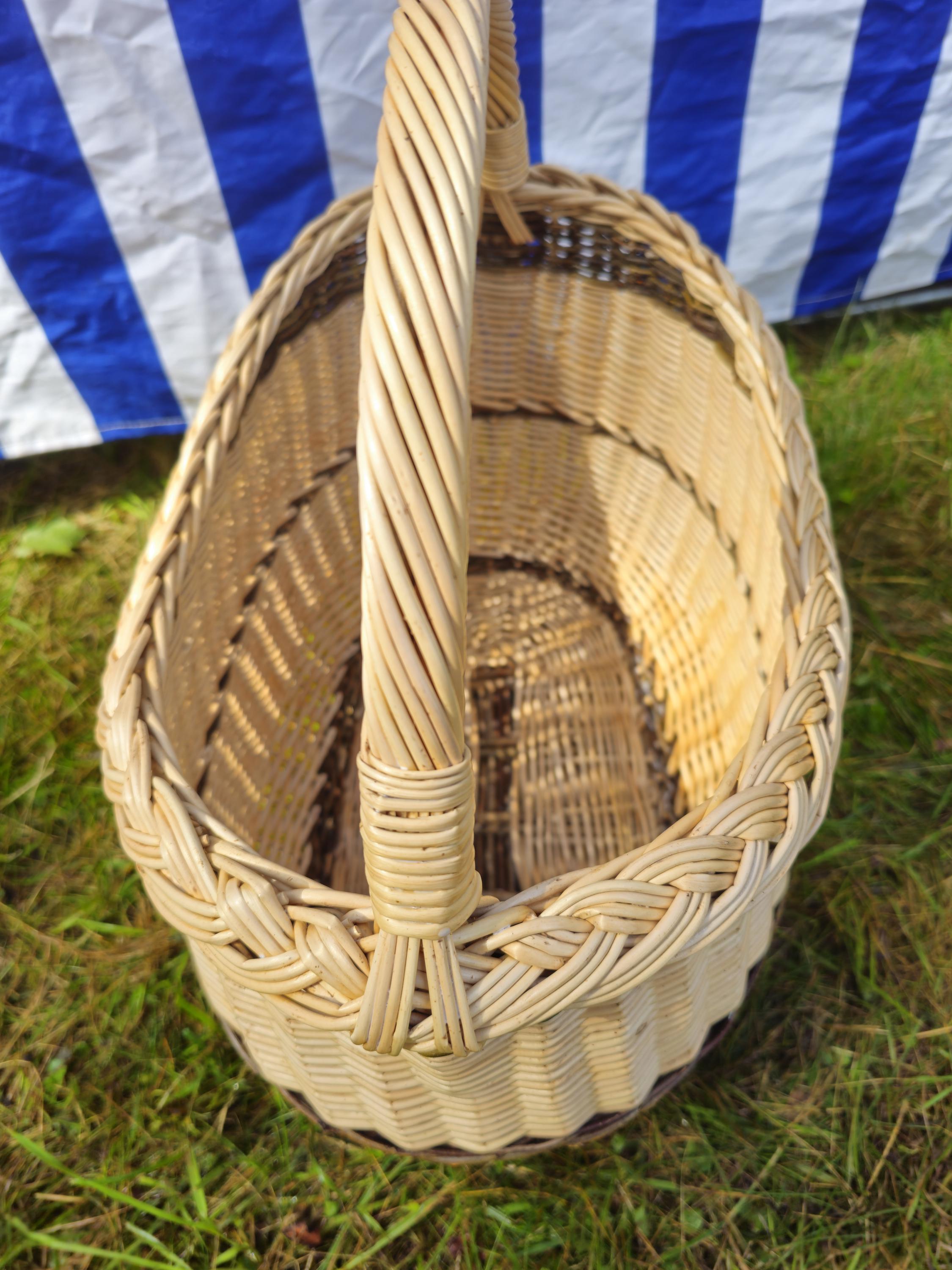 Long Willow Basket with Braided Rim