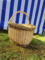 Large Oval Wicker Basket with Rustic Finish
