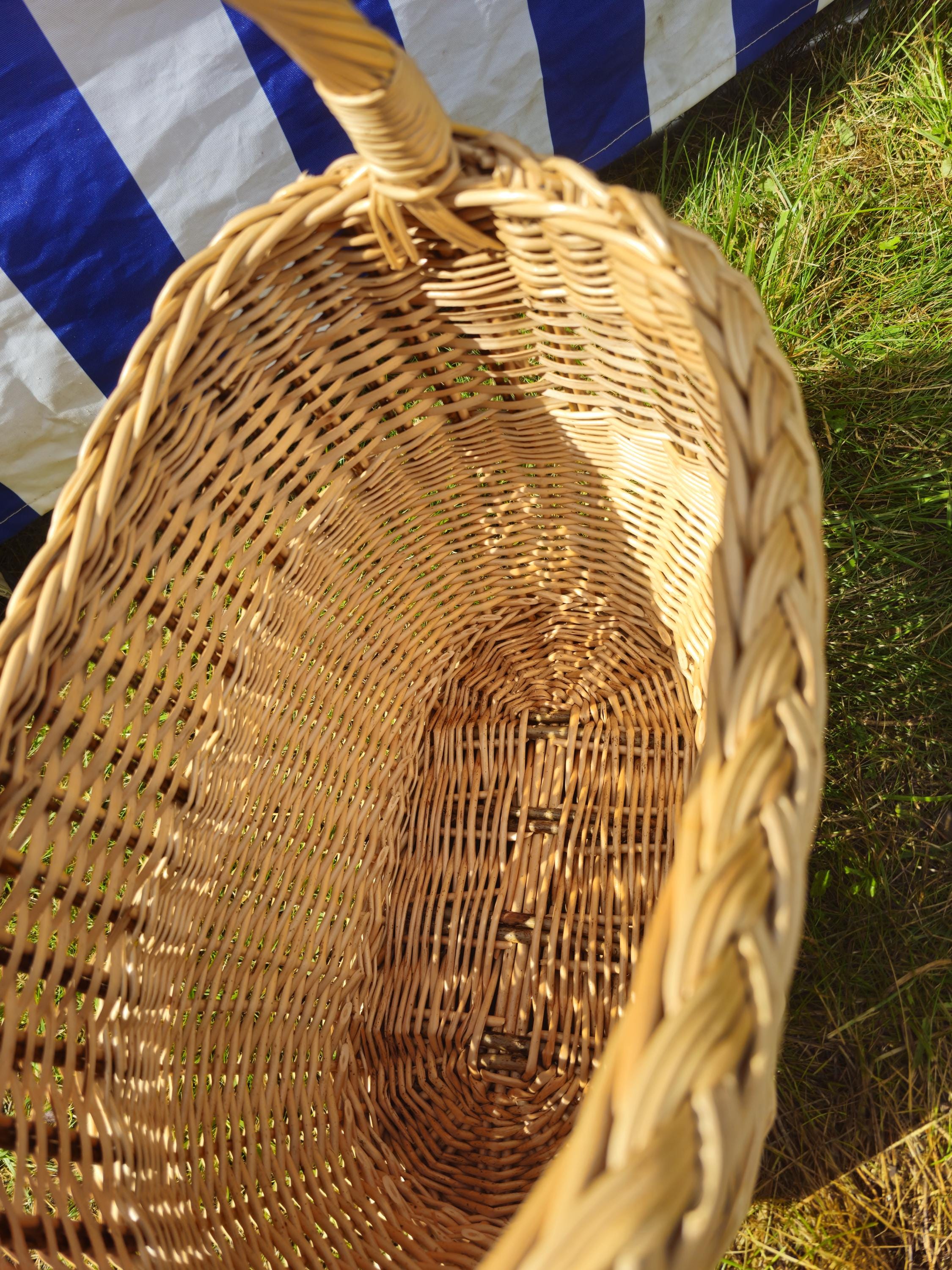 Wicker Basket with Braided Rim