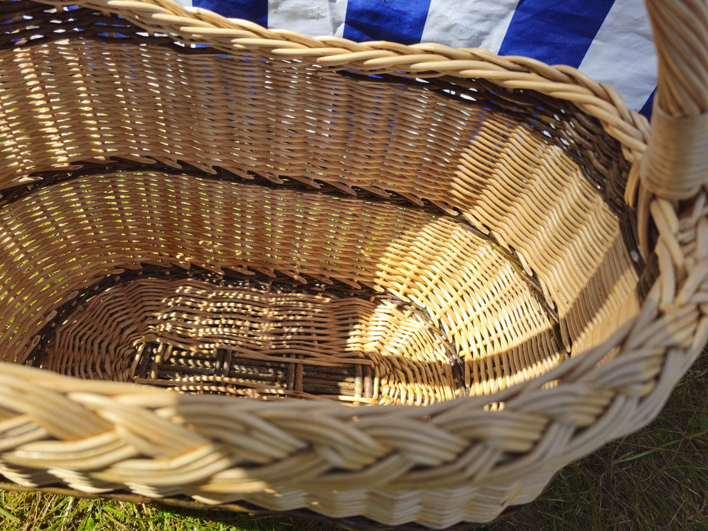 Wicker Oval Basket with Braided Rim