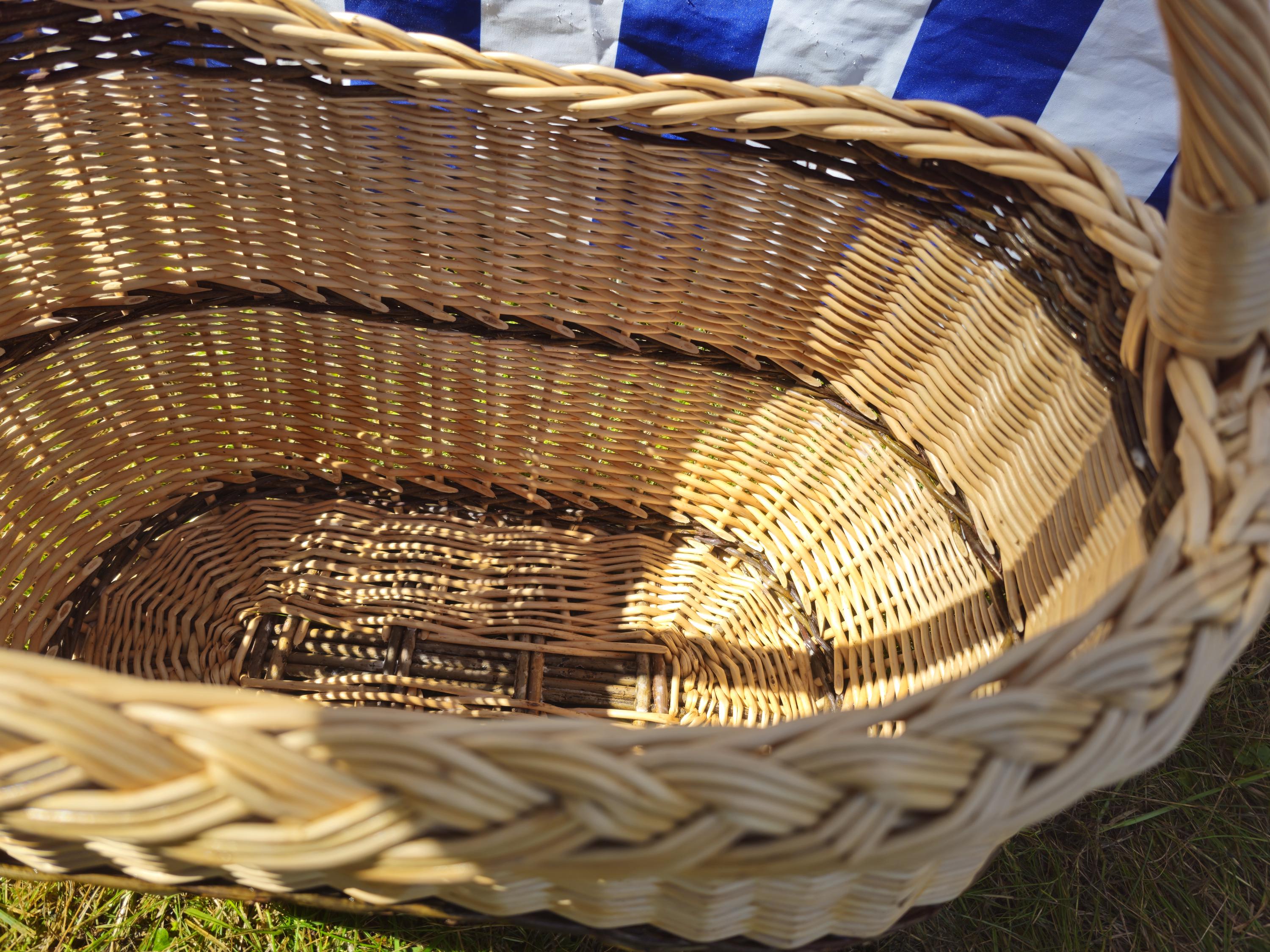 Wicker Oval Basket with Braided Rim