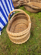 Braided Rim Large Wicker Gathering Basket