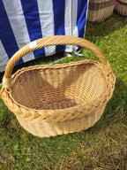 Wicker Basket with Braided Rim