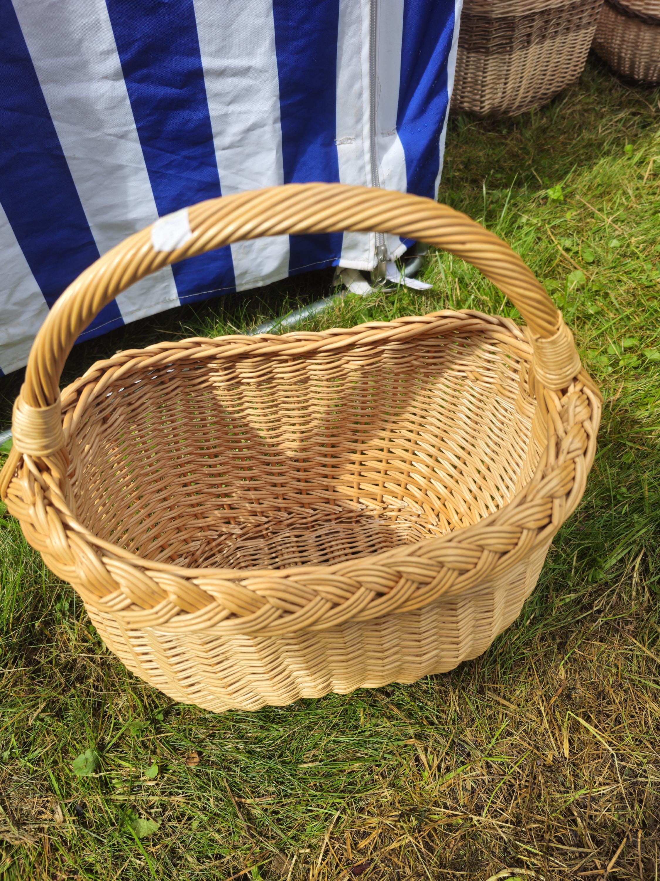 Wicker Basket with Braided Rim