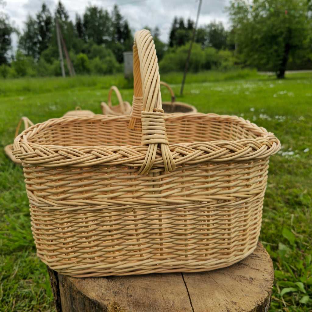 Handmade Willow Basket with Handle