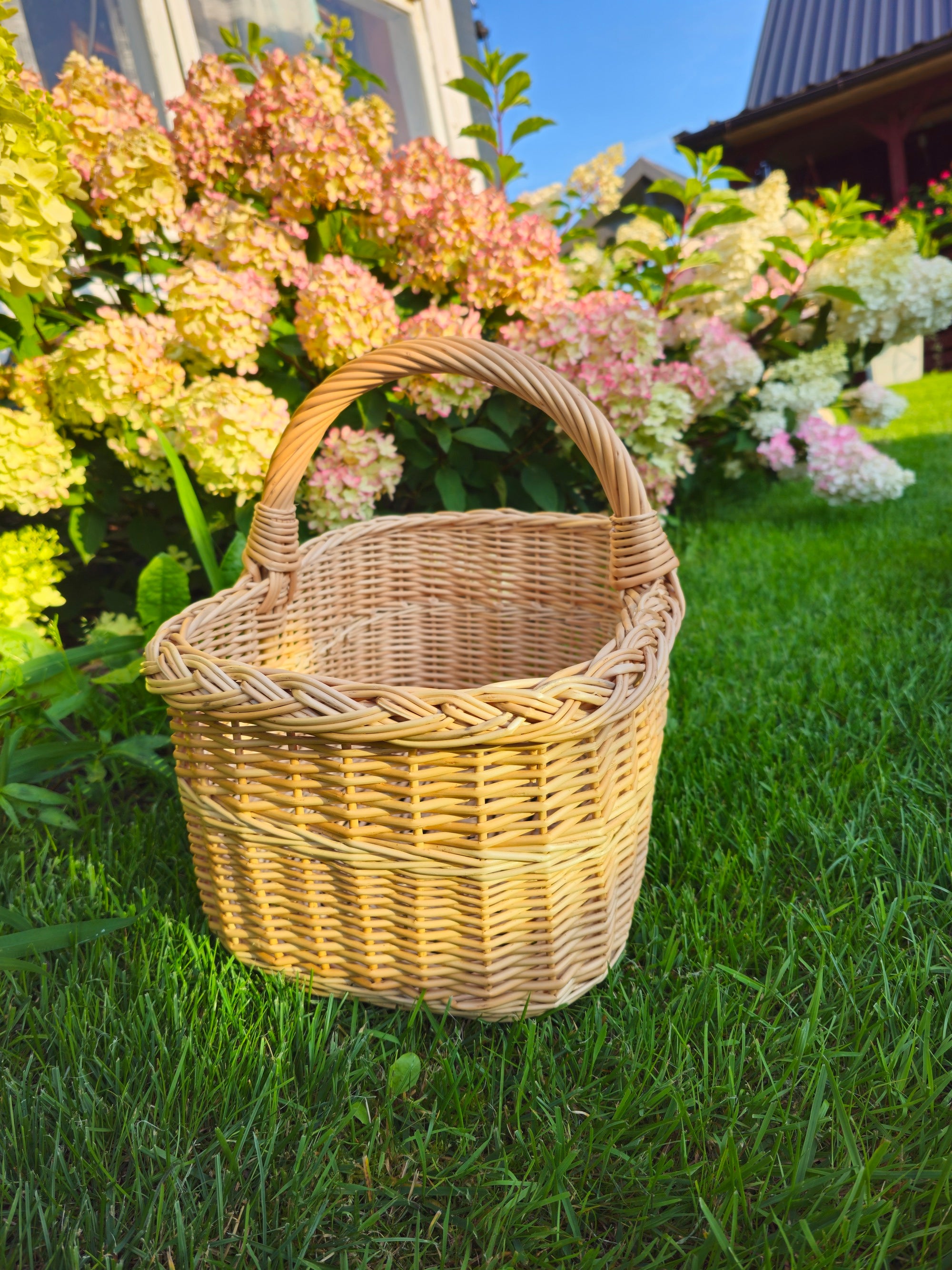 Handmade Willow Basket with Handle