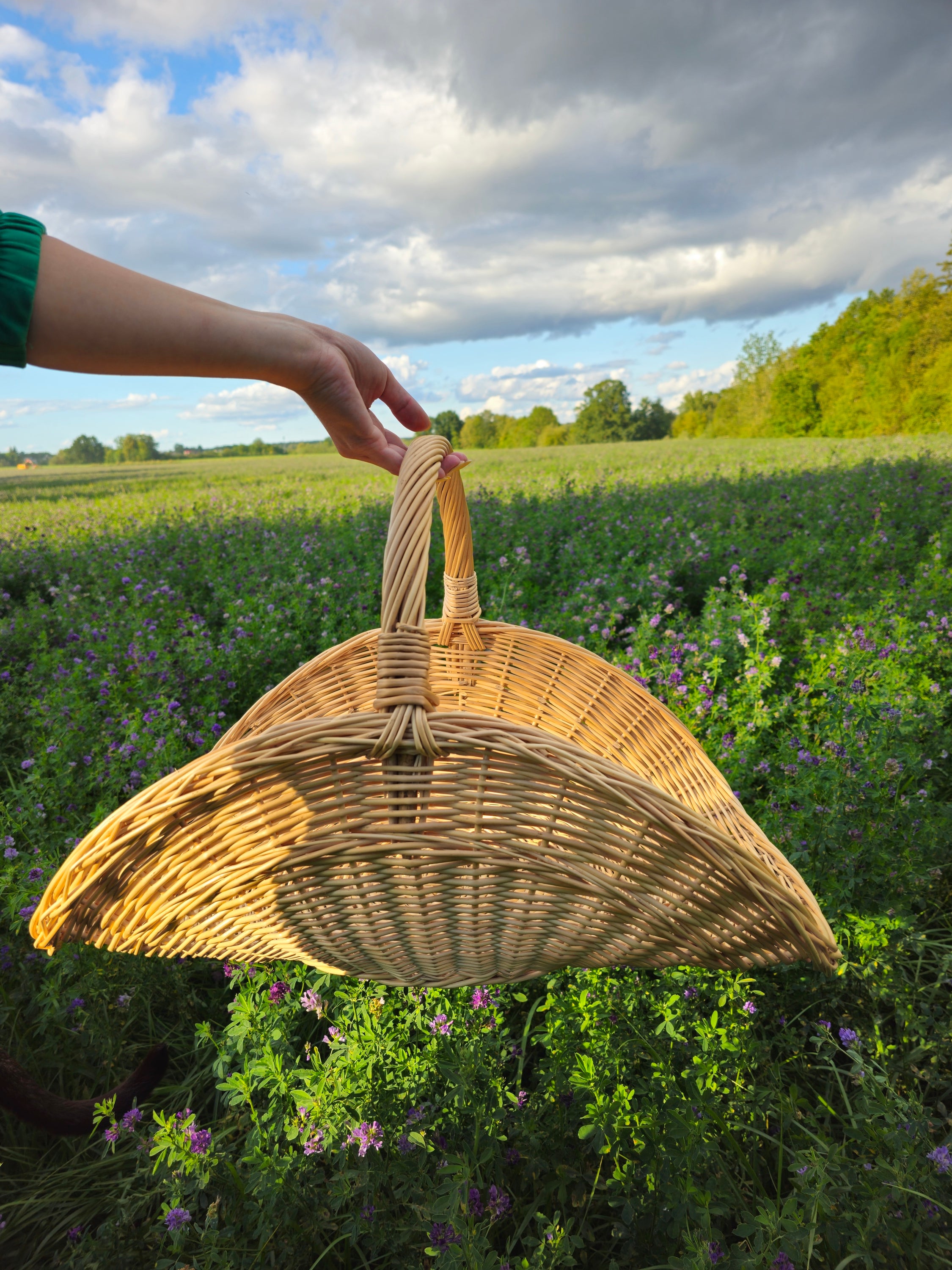 Handwoven Wicker Flower Basket