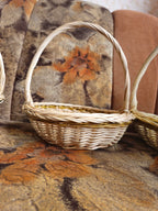 Shallow Wicker Basket with Handle