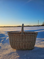 Double-Lid Wicker Picnic Basket