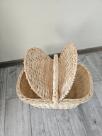 Double-Lid Wicker Picnic Basket