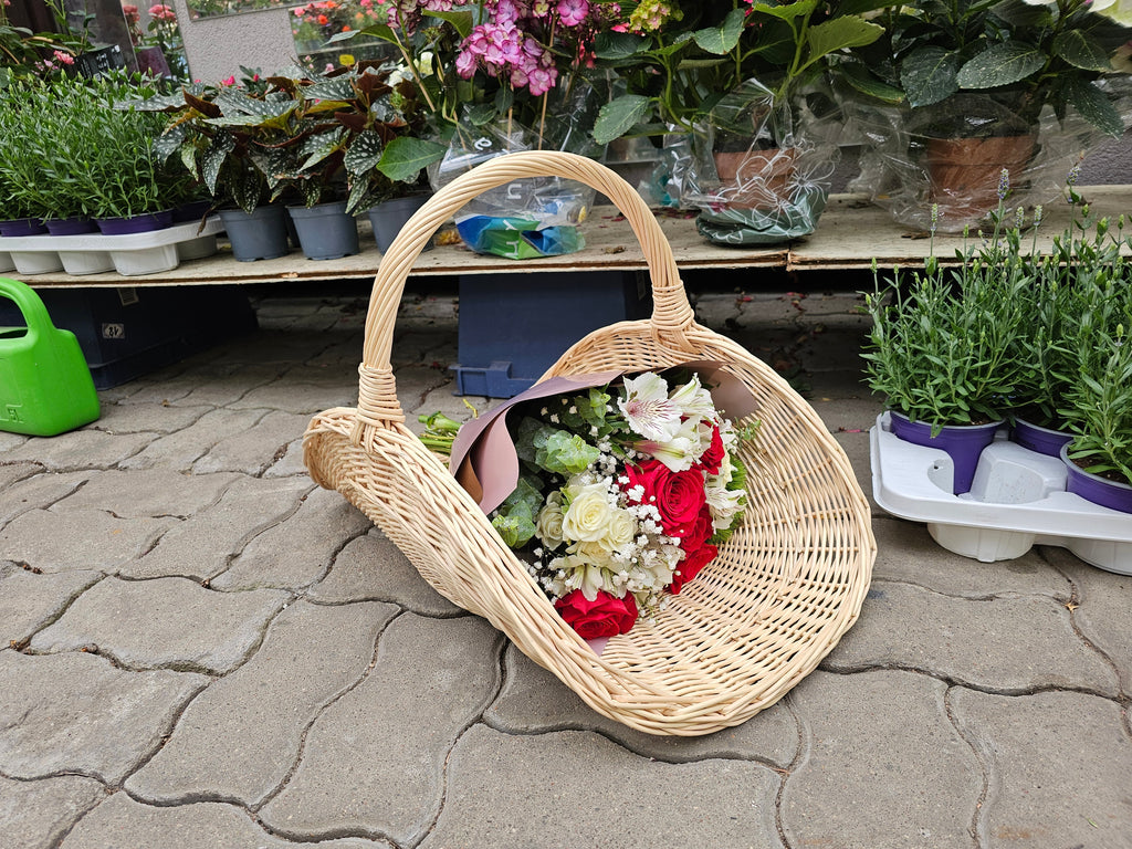Large Wicker Flower Basket — another view
