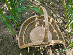 Large Wicker Flower Basket with Arched Handle