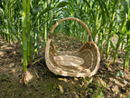 Large Wicker Flower Basket with Arched Handle