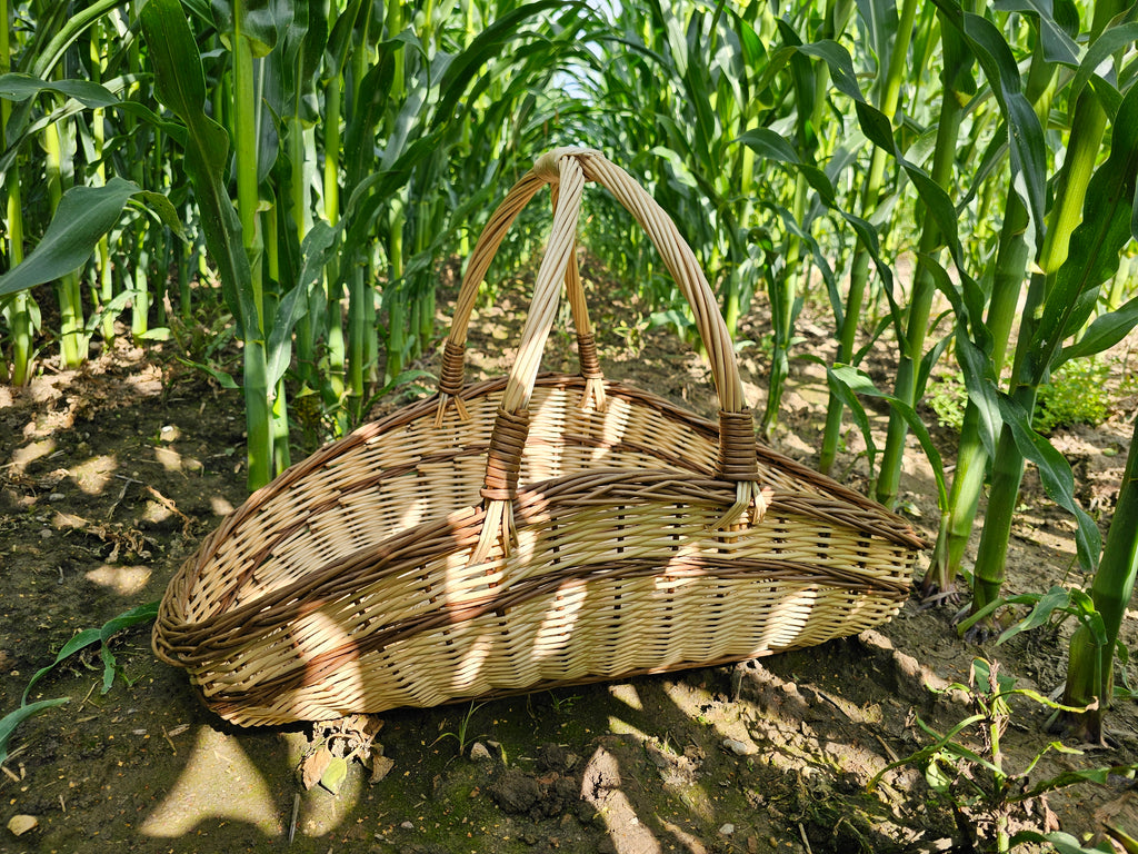 Large Wicker Trug Basket With Two Handles