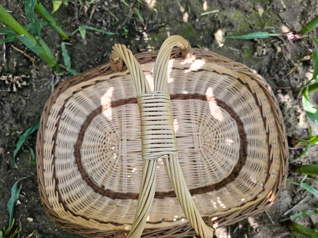 Large Wicker Trug Basket With Two Handles