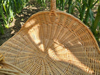 Large Wicker Flower Basket with Woven Base