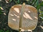 Large Wicker Flower Basket with Woven Base