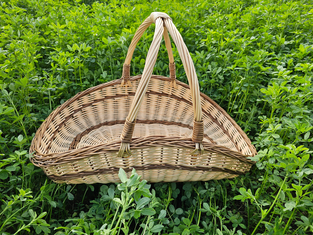 Large Wicker Trug Basket With Two Handles