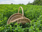 Large Wicker Flower Basket with Arched Handle