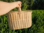 Wicker Picnic Hamper with Lid