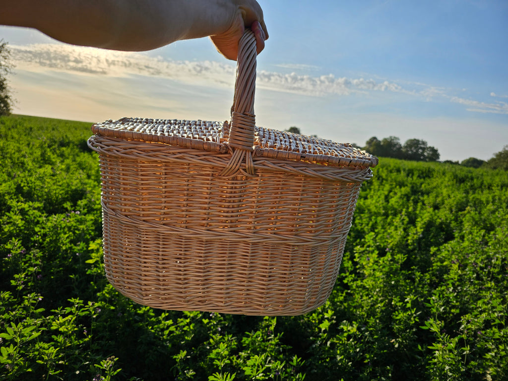Wicker Picnic Hamper with Lid