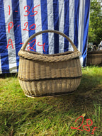 Wicker Oval Basket with Braided Rim