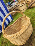 Wicker Basket with Braided Rim